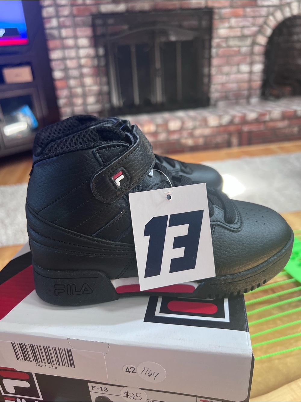 FILA F-13 BLACK KIDS SIZE 12 NIB